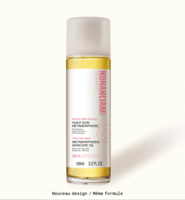 NUHANCIAM Huile Soin Métamorphose, huile nourrissante naturelle, disponible en parapharmacie à Kénitra et sur notre parapharmacie en ligne
