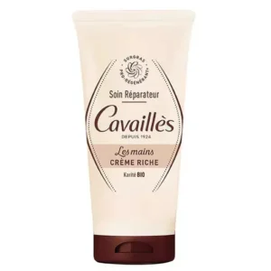 Crème mains riche Rogé Cavaillès 50 ml, nutrition intense pour mains sèches et abîmées, formule protectrice et apaisante, disponible en parapharmacie à Kénitra et parapharmacie en ligne.