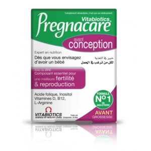 Vitabiotics Pregnacare Conception 30 comprimés – Complément pour préparation à la grossesse – Parapharmacie Kénitra Maroc