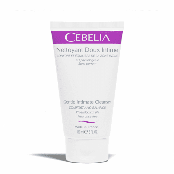 Nettoyant doux intime Cebelia 150 ml, formule respectueuse pour l’hygiène intime quotidienne, apaise et protège les muqueuses sensibles, disponible en parapharmacie à Kénitra et parapharmacie en ligne.