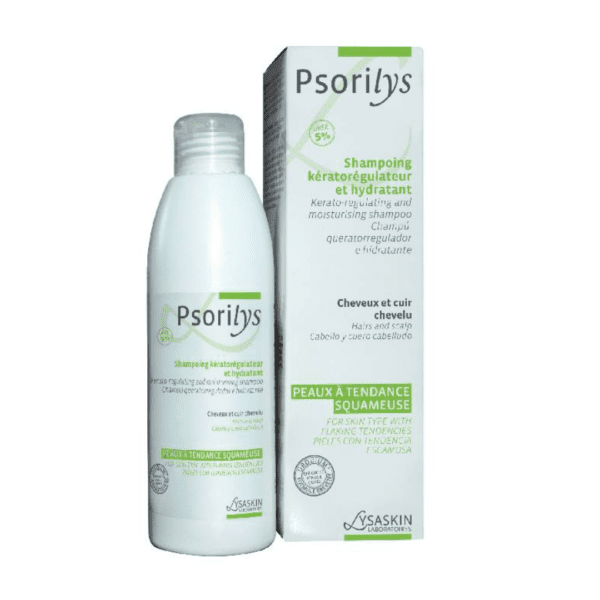 LCA-Pharma Lysaskin Psorilys shampooing régulateur & hydratant 150 ml, soin apaisant pour cuir chevelu psoriasique, disponible à Kénitra Maroc