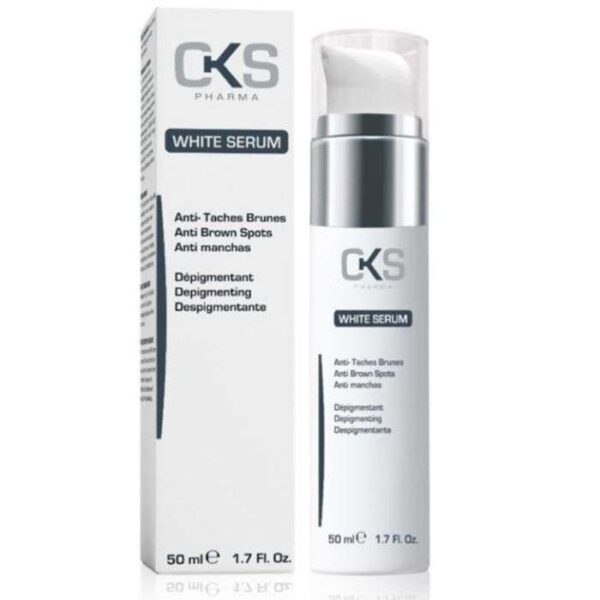 CKS White Sérum 50 ml, sérum éclaircissant pour uniformiser le teint et réduire les taches, disponible en parapharmacie Kénitra