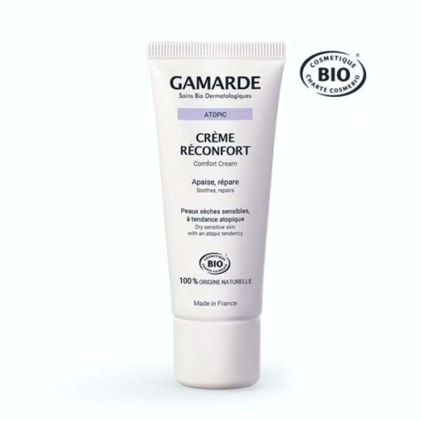 Gamarde Fluide Réconfort 40 g, soin apaisant et hydratant pour peaux sensibles, texture légère, disponible à Kénitra au Maroc