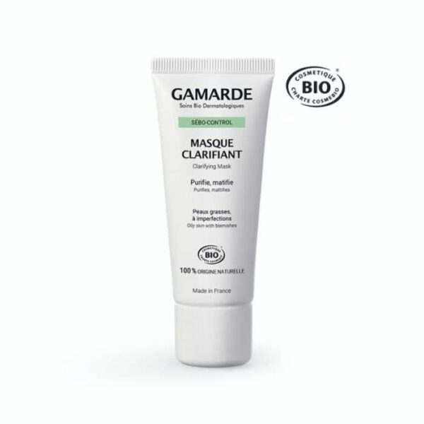Gamarde Masque Clarifiant 40 g, purifie et illumine le teint, idéal pour peaux ternes et mixtes, disponible au Maroc à Kénitra