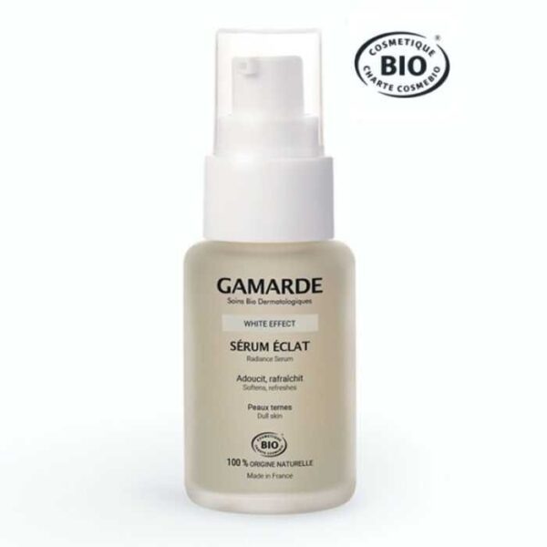 Gamarde Sérum Éclat 30 ml, soin illuminateur pour raviver l’éclat du teint et hydrater la peau, disponible au Maroc à Kénitra