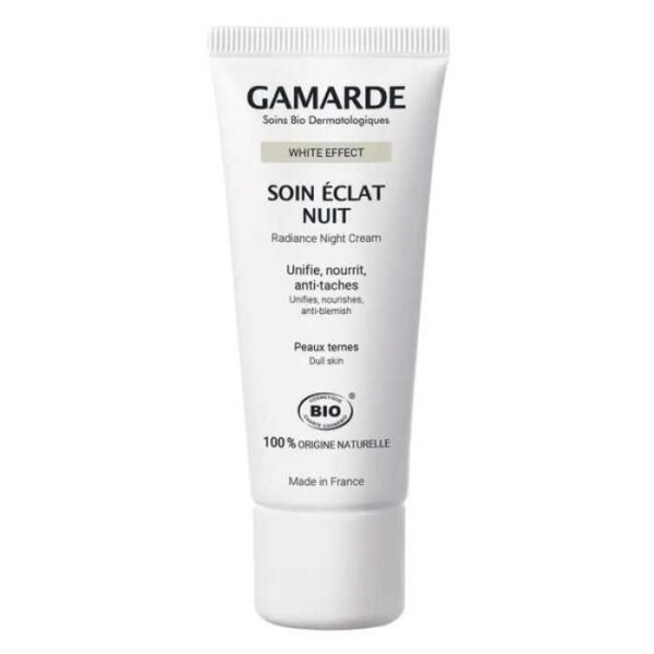 Gamarde Soin Éclat Nuit 40 g, soin régénérant pour un teint lumineux au réveil, adapté aux peaux ternes, disponible au Maroc à Kénitra