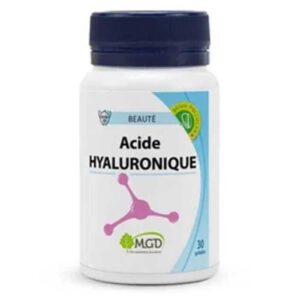 MGD Acide Hyaluronique 30 capsules, complément pour hydratation et élasticité de la peau, disponible en parapharmacie Kénitra