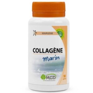 MGD Collagène Marin 90 gélules, complément pour santé de la peau, cheveux et articulations, favorise élasticité et fermeté, disponible à Kénitra