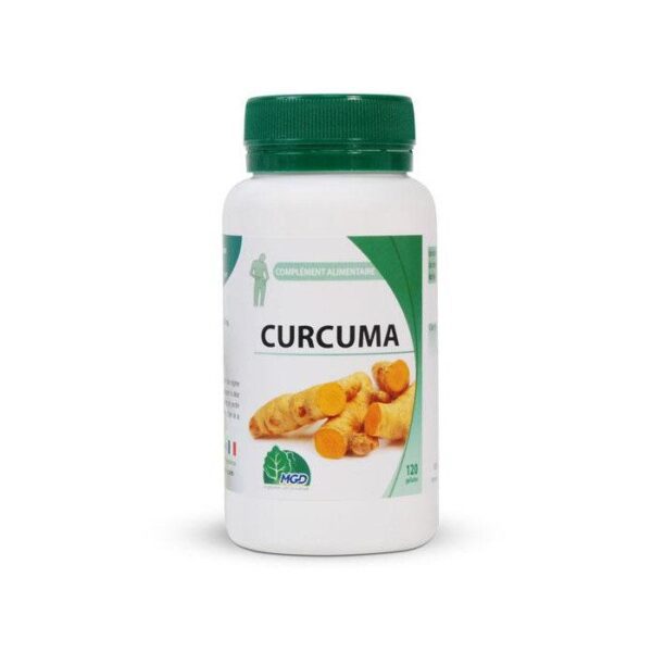 MGD Nature Curcuma 120 gélules, complément naturel anti-inflammatoire et antioxydant, favorise bien-être articulaire, disponible à Kénitra