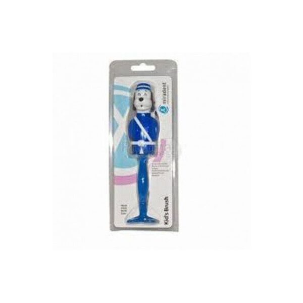 Miradent Kid's Brush BAD enfant bleu chien, brosse à dents ludique pour enfants, nettoyage doux et efficace, disponible en parapharmacie Kénitra