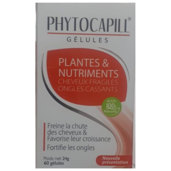 Phytocapill gélules boîte de 60, complément capillaire pour renforcer cheveux et cuir chevelu, favorise croissance saine, disponible à Kénitra Maroc
