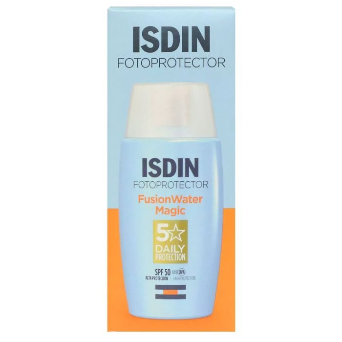 isdin-isdin-fotoprotector-fusion-water-spf-50-magic-50-ml-cremes Protection solaire ISDIN Fotoprotector Fusion Water Magic SPF 50+ 50 ml, formule ultra-légère à absorption rapide, effet invisible, idéale pour une utilisation quotidienne, disponible en parapharmacie à Kénitra et parapharmacie en ligne.