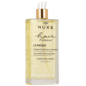 Masque capillaire Nuxe Hair Prodigieux, soin nourrissant et réparateur pour cheveux secs et abîmés, hydrate intensément et renforce la fibre capillaire, disponible en parapharmacie à Kénitra et parapharmacie en ligne.