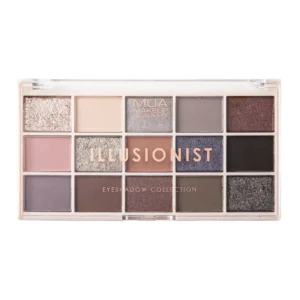 Palette de fards à paupières MUA Illusionist, nuances sophistiquées et pigmentées pour des looks élégants et créatifs, disponible en parapharmacie à Kénitra et parapharmacie en ligne.