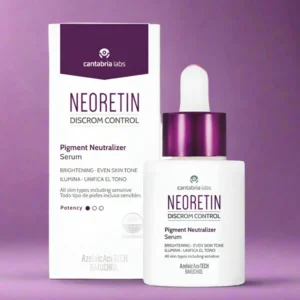 Sérum anti-taches Cantabria Neoretin Pigment Neutralizer 30 ml, corrige les taches pigmentaires et unifie le teint, idéal pour les peaux sujettes à l’hyperpigmentation, disponible en parapharmacie à Kénitra et parapharmacie en ligne.