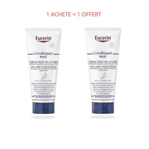 Duo Eucerin UreaRepair PLUS Crème Pieds 10% d'urée, hydrate intensément et répare les pieds très secs et rugueux, offre spéciale 2 x 100 ml, disponible en parapharmacie à Kénitra et parapharmacie en ligne.