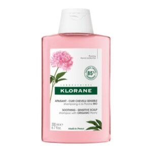 Shampoing apaisant Klorane à la pivoine 400 ml, calme les irritations et les démangeaisons du cuir chevelu sensible, disponible en parapharmacie à Kénitra et parapharmacie en ligne.