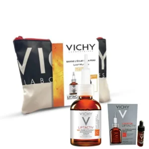 Sérum Vichy Liftactiv Pure Vitamine C 16%, soin éclatant anti-âge avec cadeaux offerts, disponible en parapharmacie à Kénitra et parapharmacie en ligne.