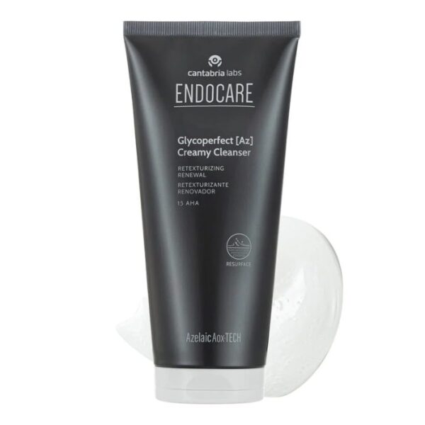 Crème dermo cleanser Endocare Glyco Perfect AZ 15 AHA 150 ml, nettoyant exfoliant doux pour purifier et éclaircir la peau, disponible en parapharmacie à Kénitra et parapharmacie en ligne.