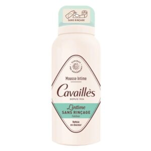 Mousse intime Rogé Cavaillès fraîcheur 100 ml, sans rinçage, nettoyant doux avec effet rafraîchissant, soin hygiène intime, disponible en parapharmacie à Kénitra et parapharmacie en ligne.