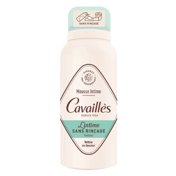 Mousse intime Rogé Cavaillès fraîcheur 100 ml, sans rinçage, nettoyant doux avec effet rafraîchissant, soin hygiène intime, disponible en parapharmacie à Kénitra et parapharmacie en ligne.