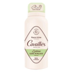 Mousse intime Rogé Cavaillès hydratante 100 ml, sans rinçage, formule douce pour l’hygiène intime avec effet hydratant, disponible en parapharmacie à Kénitra et parapharmacie en ligne.