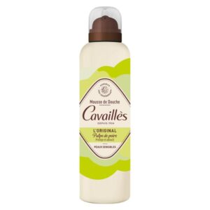 Mousse de douche Rogé Cavaillès Original Pulpe de Poire 200 ml, nettoyant doux et hydratant avec un parfum frais et fruité, disponible en parapharmacie à Kénitra et parapharmacie en ligne.