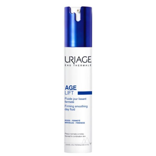 Fluide jour Uriage Age Lift 40 ml, effet lissant et raffermissant pour peau mature, anti-âge, disponible en parapharmacie à Kénitra et parapharmacie en ligne.