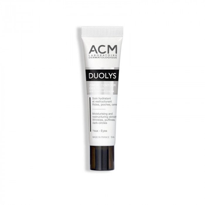 acm duolys contour yeux Crème contour des yeux ACM Duolys 15 ml, réduit les poches et les cernes, soin anti-âge pour un regard frais, disponible en parapharmacie à Kénitra et parapharmacie en ligne.