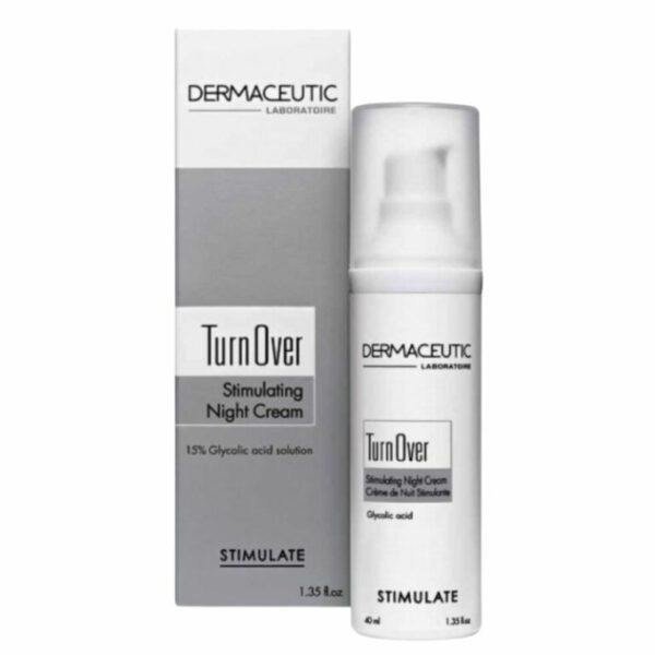 Dermaceutic Turn Over Crème de Nuit Anti-Âge Lissante 40ml, crème de nuit anti-âge pour lisser la peau et réduire les signes du vieillissement.