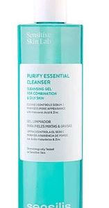Sensilis Purify Essential Cleanser Gel 400 ml, gel nettoyant purifiant pour peaux mixtes à grasses, élimine les impuretés et l’excès de sébum sans dessécher, laisse la peau fraîche, propre et équilibrée, disponible en parapharmacie à Kénitra et sur notre parapharmacie en ligne