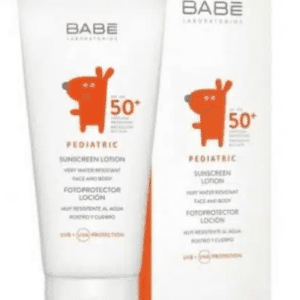 Lotion solaire Babé Pediatric SPF 50+ 100 ml – protection solaire haute pour enfants, disponible en parapharmacie à Kénitra
