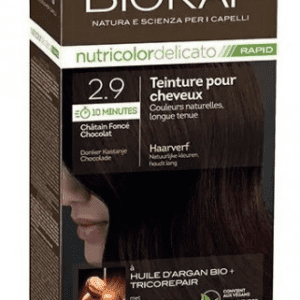Coloration Biokap Nutricolor Delicato 2.9 Châtain Foncé Chocolat – soin naturel cheveux, disponible en parapharmacie à Kénitra