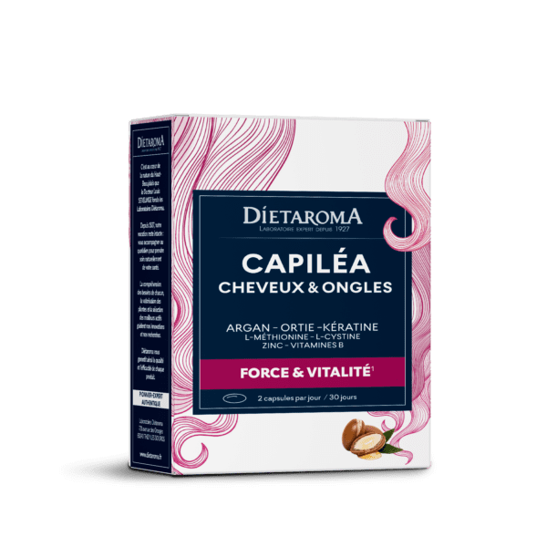Dietaroma Capiléa Forti 60 capsules, chute de cheveux, ongles cassants, complément cheveux, parapharmacie Kénitra, en ligne