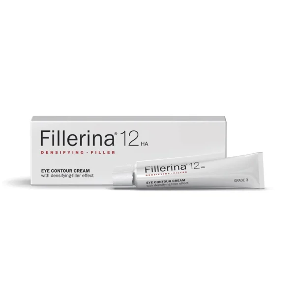 Crème contour des yeux Fillerina 12 HA Grade 3 – soin anti-âge et hydratant 15 ml, disponible en parapharmacie Kénitra et parapharmacie en ligne.