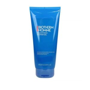 Gel douche Biotherm Homme Aquafitness 200 ml – fraîcheur marine tonifiante pour corps et cheveux, disponible en parapharmacie à Kénitra