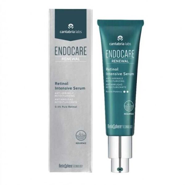 Sérum Cantabria Endocare Renewal Retinol Intensive 0.5% 30 ml – réduit rides et stimule le renouvellement cellulaire, disponible en parapharmacie à Kénitra