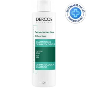 Shampooing Vichy Dercos Sebo Correcteur 200 ml – régule le sébum et lutte contre les pellicules, disponible en parapharmacie à Kénitra
