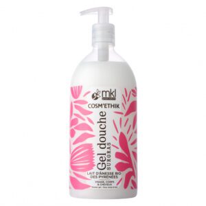Gel douche surgras MKL Cosm’éthik Lait d’Anesse 1L – nettoyant nourrissant pour peaux sensibles, disponible en parapharmacie à Kénitra