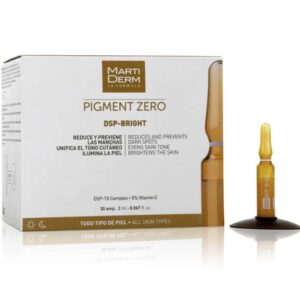 Martiderm Pigment Zero DSP-Bright, 30 ampoules de 2 ml, soin éclaircissant anti-taches, disponible en parapharmacie Kénitra et parapharmacie en ligne.