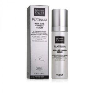 Sérum correcteur Martiderm Platinum Neck Line pour cou et décolleté 50 ml, soin anti-rides, disponible en parapharmacie Kénitra et parapharmacie en ligne.