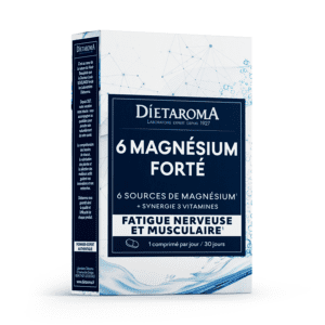 DIETAROMA 6 Magnésium Forté, complément naturel pour énergie et vitalité, 30 comprimés, disponible en parapharmacie à Kénitra et sur notre parapharmacie en ligne