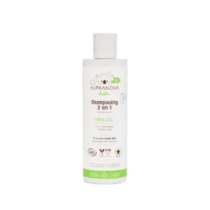 ALPHANOVA Shampooing 2 en 1 bébé certifié bio, nettoyant doux cheveux et corps, disponible en parapharmacie à Kénitra et sur notre parapharmacie en ligne