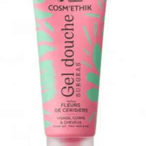 MKL Cosm’éthik Gel Douche Surgras Fleurs de Cerisier 200 ml, nettoyant doux au parfum floral délicat, idéal pour les peaux sensibles, disponible en parapharmacie à Kénitra et sur notre parapharmacie en ligne