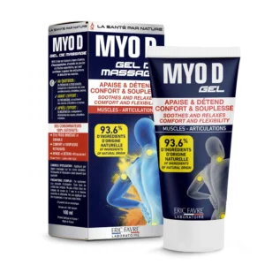 Eric Favre Myo D Gel 100 ml, gel relaxant musculaire, disponible en parapharmacie à Kénitra et sur notre parapharmacie en ligne