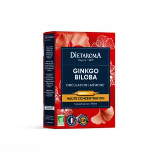 DIETAROMA C.I.P. Ginkgo Biloba, complément naturel pour la mémoire et la concentration, 20 ampoules, disponible en parapharmacie à Kénitra et sur notre parapharmacie en ligne