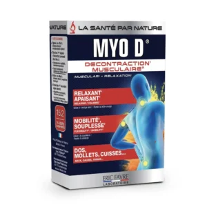 Eric Favre Myo D, comprimés pour décontraction musculaire, 30 comprimés, disponible en parapharmacie à Kénitra et sur notre parapharmacie en ligne