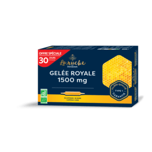DIETAROMA Gelée Royale 1500 mg, complément revitalisant naturel, 30 ampoules, disponible en parapharmacie à Kénitra et sur notre parapharmacie en ligne