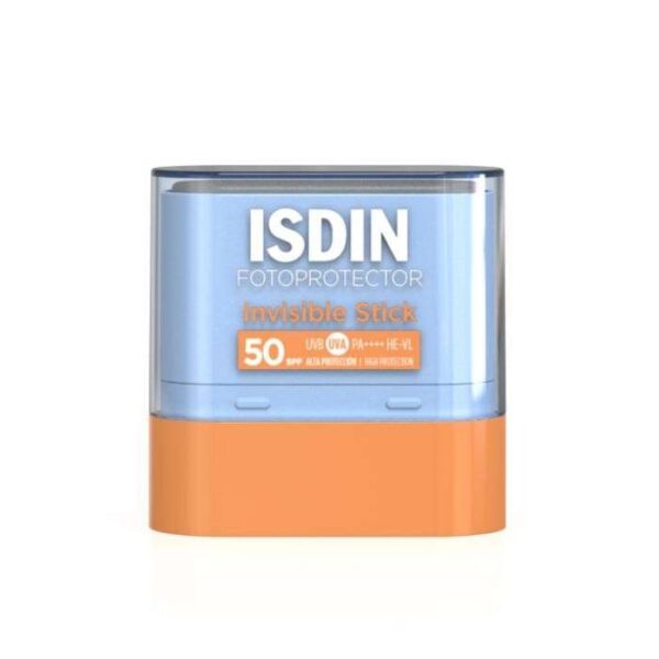 ISDIN Fotoprotector Invisible Stick SPF 50, protection solaire compacte et invisible, 10 g, disponible en parapharmacie à Kénitra et sur notre parapharmacie en ligne