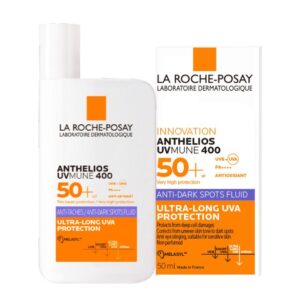 Écran solaire La Roche-Posay Anthelios UVMUNE 400 Fluide Anti-Taches SPF50+ 50ml – haute protection anti-UV, anti-taches, disponible en parapharmacie à Kénitra